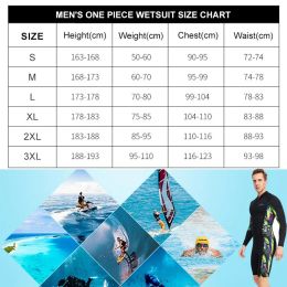 Men's Wetsuit One-piece Long-sleeved Sunscreen Swimsuit 1.5mm Neoprene Snorkelling Surfing Warm Swimming Quick Dry Shorts Suit