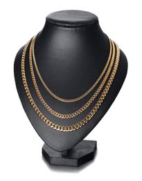 Stainless Steel Necklace Men Women Chains Necklaces Titanium Desinger Necklace Luxury 9mm 11mm 13mm Width Gold Silver Color7162780