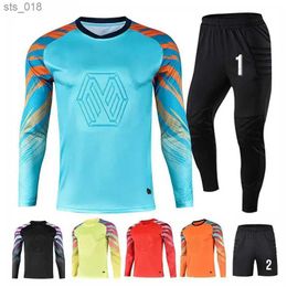 Fans Tops Tees Customised mens football goalkeeper jersey for adult and childrens football long sleeved uniform mens goalkeeper set H240531
