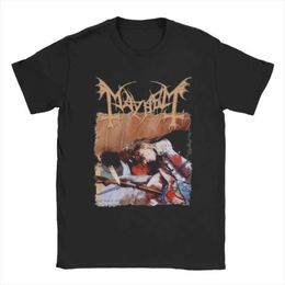 Men's T-Shirts Rock Chaos Band Retro Punk Mens T-shirt Death Metal Hippie T-shirt Short sleeved Round Neck T-shirt Pure Cotton Dress Y240531QMHA