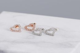 Sterling Silver Earrings Style Elegant Classic Fashion Small Fresh Love Heartshaped Gift For Girlfriend Stud1820982