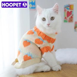 Dog Apparel HOOPET Strawberry Thick Sweater For Cats Two-legged Lengthened Clothing Small Dogs Winter Warm Pet Elastic Cute Coat