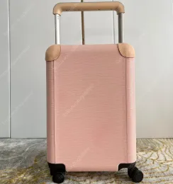 Suitcases 10A high quality Suitcases 55 Horizon spinner designer travel bag men rolling Luggages 55cm Water ripple Genuine Leather pink lugg