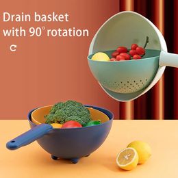 Hand-held Drain Basket Kitchen Washing Fruit and Vegetable Hand-held Draining Sieve Draining Basket Washing Strainer with Handle 240531