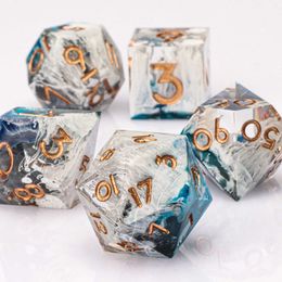 Dice Games Handmad DnD Polyhedral Dice Set For Dungeons and Dragons d and d Dice Sharp Edged Resin D D Dice Set Gifts D20 Dice s2452318