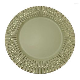 Table Mats 4PCS/SET 13 Inch Light Green Charger Plate Round Chargers For Dinner Plates Setting Christmas Party