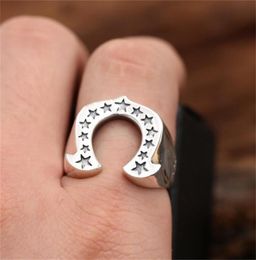 Lucky Pentagram Horseshoe Biker Rings Mens Punk Rock Stainless Steel Ring Amulet Jewelry 1602 Q21338610