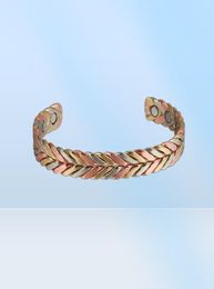 Wollet Jewelry Set Magnetic Pure Copper Bracelets Bangle Ring for Men Women Anti Arthritis with 6 Magnets Pain Relief 21120425421354014