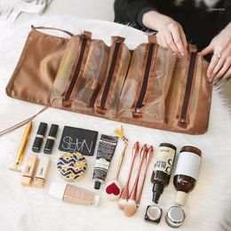 Storage Bags Portable Cosmetic Bag High Capacity Travel Makeup Folding Polyester Waterproof Handbags Organiser