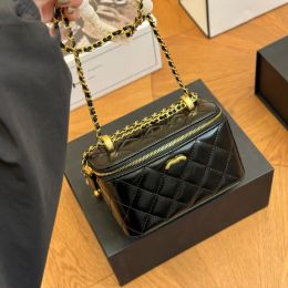 Cases Womens Designer Suitcase Vanity Makeup Box Bags With Mirror Double Little Balls Adjustable Strap Crossbody Shoulder Handbags Card
