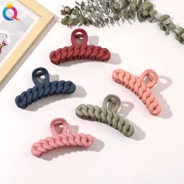 Barrettes Hair Clips Barrettes Frosted Plastic Ribbon Shark Hair Claw For Women Girls Back Head Hair Clip 11cm Large Size Hairpin Crab Barre