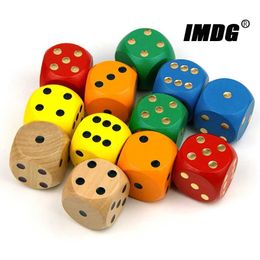 Dice Games 1PCS Wood Dice 40mm Big Colorful Solid Wooden Dot Game Rounded Dice Drinking Dice S2453109