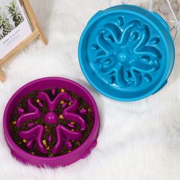 Pet Slow Feeder Food Bowl Cat Dog Anti-choke Bowls Plastic Non-slip Puppy Feeder Fat Help Healthy Small Large Dogs Feeding Plate