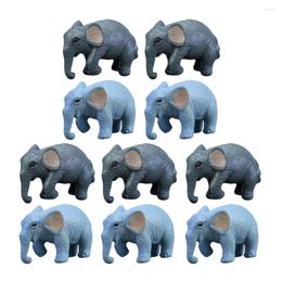 Garden Decorations 10 Pcs Cartoon Simulation Elephant Cake Topper Small Plastic Animals Toy Mini Figurines Pvc Charms Home Decor