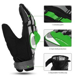 Green Motorcycle Gloves men women Guantes Moto Touch Screen Motorbike Motocross Riding Racing Gloves for Summer M-XL