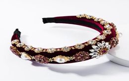 Knot Headbands for Women Knotted Pearl Colourful Rhinestone Jewelled Beaded Wide Band Fashion Headbands For Girl Bohemian Hairband4065581