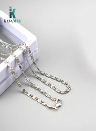 Whole 5pcs Fashion 25MM 925 Silver SChain Figaro Chain Necklace for Children Boy Girls Womens Mens Jewelry 16 38inch Chain4192571