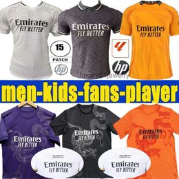 Soccer Jerseys 24 25 BELLINGHAM Soccer Jersey VALVERDE VINI JR Madrids 2024 2025 RODRYGO 9 10 MBAPPE Fan Player version dragon 15 cups Football shirts kit Real unifor