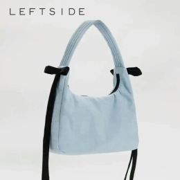 Bags 2024 Nylon Handbags for Women, Trendy Small Bow Design, Vintage Shoulder Bag, Sweet Casual Ladies Purse 231226