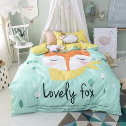 Bedding Sets Cotton Lovely Cartoon Printed Set For Kids High-quality Duvet Cover Bed Sheet Pillowcase Twin Size 3pcs
