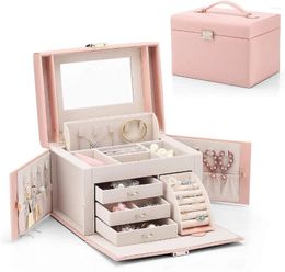 Storage Boxes Drop Leather Large Earring Jewellery Box Organiser Packaging Gift With Logo