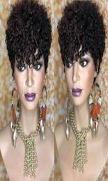 Short Kinky Curly Wig Natural Black Colour Brazilian Human Hair Remy Bob Wigs for American Women 150 Density Daily35776341208199