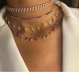 hip hop women necklace Miami cuban link chain choker iced out sparking bling choker Punk lady hiphop jewelry269W8574793