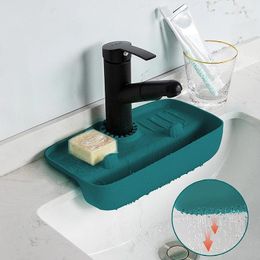 Kitchen Storage Silicone Sponge Drain Holders Bathroom Faucet Mat Rack Water Philtre Basket Storag Shelf Sink Holder