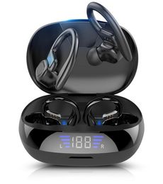 Factory Outlet VV2 TWS Bluetooth Earphones With Microphones Sport Ear Hook LED Display Wireless Headphones HiFi Stereo Earbuds Wat4097798