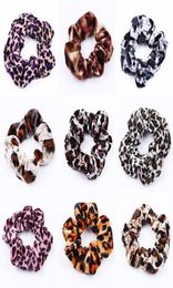 15 Colours Leopard Velvet Scrunchies Hair Accessories For Women Girl Elastic Hair Ring tie Ponytail Holder Rubber leopard Hair Band5792209