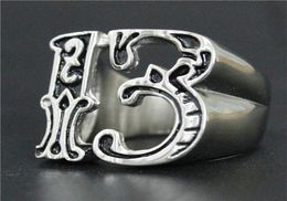 3pcslot New Design Number 13 Cool Ring 316L Stainless Steel Fashion Jewellery Band Party Biker Style Ring9347894