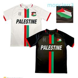 2024 Designer Soccer Palestine Soccer Jerseys Black Centre Stripe Red Green Shirt War Justice March Football Uniform S-4xl