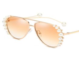 women pearl sunglasses pilot oversized gold metal frame sun glasses vintage brand designer sunglass shades uv4004868852