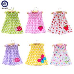 0-24M New borns Cotton Flower Sleeveless Dresses Baby Girls Summer Multi Pattern Clothes Kids Princess Dress for 0-2Y Children L2405