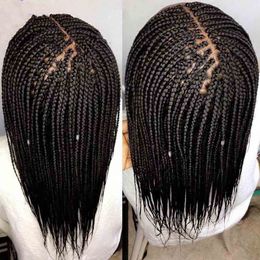 Long Braided Hair Synthetic Lace Front Wigs Handmade Collection Braideds With Baby Hair Box Braided Wig wigs for black woman in All Categories