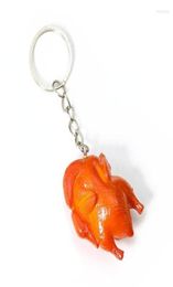 Keychains Funny Turkey Keychain Peking Roast Fried Chicken Pendant Promotional Bag Purse Ornament Key Ring Chinese Food Emel234385801553576