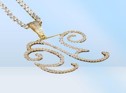 Custom Name Cursive letters Necklace Pendant Gold Silver Men Women Fashion HipHop Rock Jewellery With Rope chain27705835934084