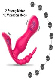 Wireless 3 in 1 G Spot Remote Control Vibrator for Women Clitoris Stimulator Wearable Panties Dildo Erotic For Adults Q06023299232