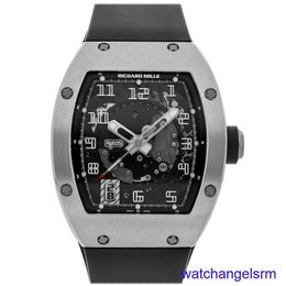 Swiss RM Wrist Watch RM005 Manual Wind White Gold Mens Strap Watch RM005-FM RM005FM Automatic Mechanical Tourbillon Movement Chronograph Timepieces