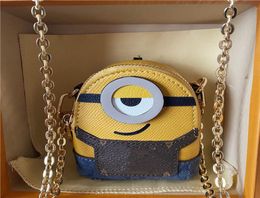 2022 Latest Women039s Mini Wallet designer fashion high quality leather chain Minion Zero Wallet with box packaging5196127