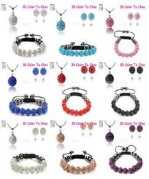 5Pcslot 10mm crystal clay new arrival disco bead Rhinestone Set bracelet necklace studs earrings jewelry set 3509367
