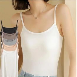Women Camisoles Summer Breathable Crop Top Girl Sexy Strap Cotton Sleeveless Thin Camisole Vest Allmatch Lingerie Solid Tshirt 240531