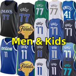 Dal Luka Doncic Kyrie Irving Basketbol Jersey Maverick Erkekler Çocuklar Gençlik Şehir Forması Baskı Söğretsiz Giyim Yetişkin Çocuklar