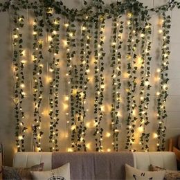 Yanıp sönen Led Ivy Vine String Lights veya Pil Çalışan Led Yaprak Çelenk Noel için Noel Düğün Dekoratif Işıkları LJ201018 283B