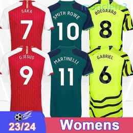 2024 Designer Saka Rowe Womens Soccer Jerseys Odegaard G.jesus Smith Martinelli Nketiah Kiwior Jorginho Home 3rd Football Shirts Short Sleeve Uniforms