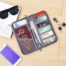 Storage Bags Blocking Passport Documents Bag Travel ID Card Cover Cash Organiser Holder With Hand Strap