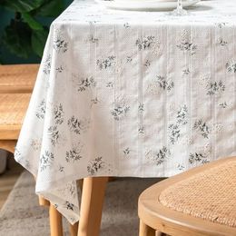 Rectangle White Lilac Tablecloth Boho Farmhouse Table Cover for Wedding Birthday Party Baby Shower Dinner Table Retro Decoration 240531
