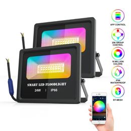Led Flood Light Bluetooth App Control Lights IP66 Waterproof Dimmable Outdoor Colour Changing Landscape Floodlights 209s