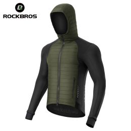 ROCKBROS Winter Cycling Jersey Ultralight Down Jacket Long Sleeve Bicycle Clothing Thermal Fleece Resistant Ciclismo Coat