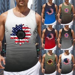 Men's Tank Tops T-Shirts For Men 2024 4th Of July Independence Day Usa Workout Gym Muscle Tees Fit Playeras Para Hombres